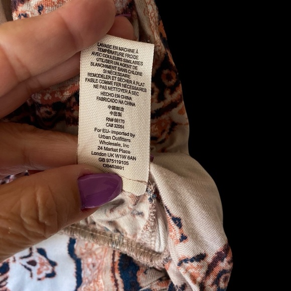 Free People ASO Fiona Bell Surplice Paisley Bohemian Sleeve Wrap Top Blouse SZ M - Picture 6 of 12